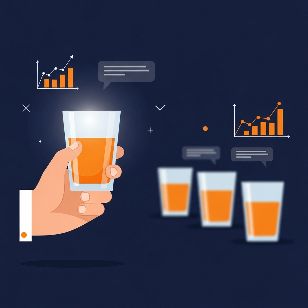 Illustration zum Thema Kontrolliertes Trinken für die MPU: Die Alternative zur Abstinenz – Geht das wirklich?